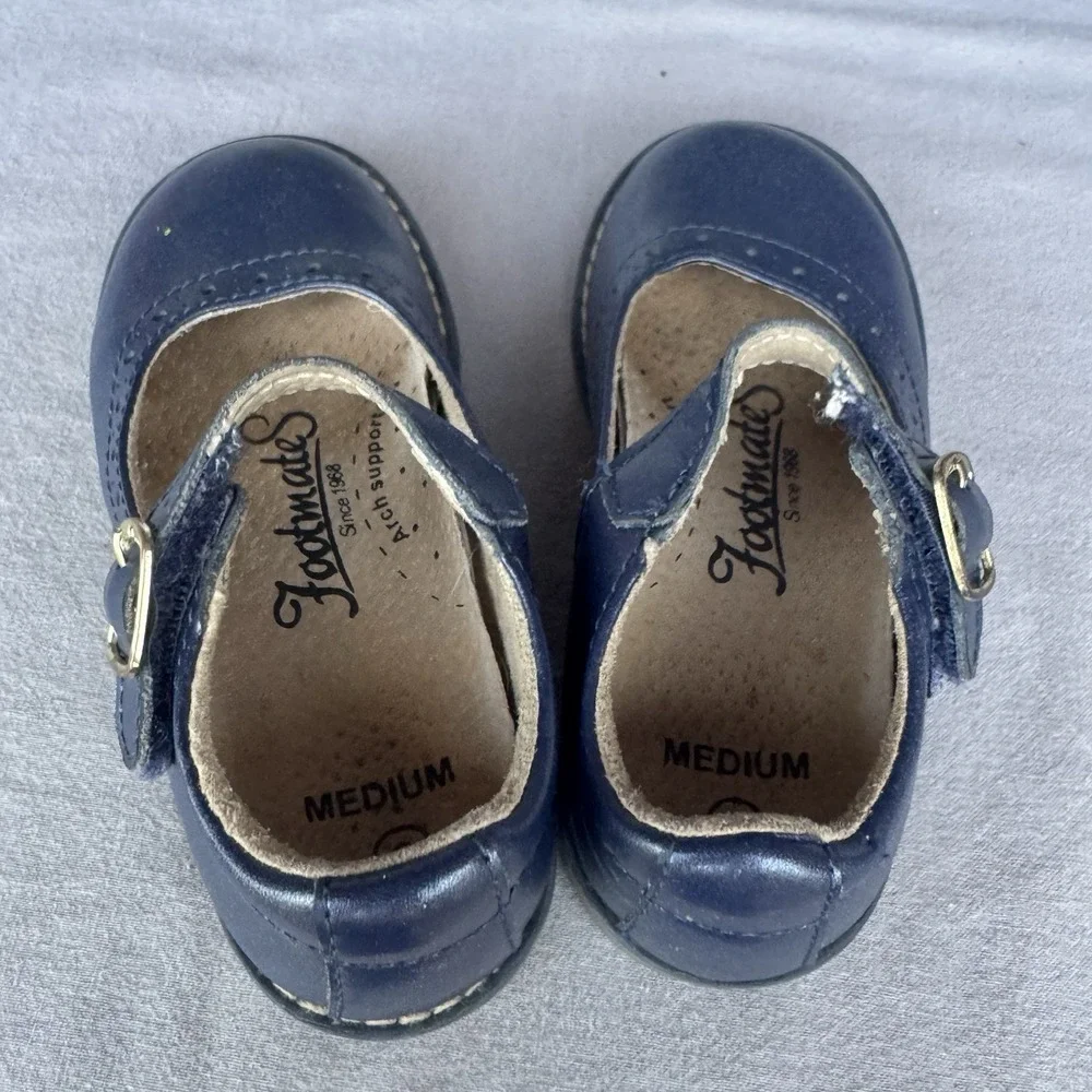Size 9c - Footmates Allie Navy Blue Mary Jane Shoes 2846 Preschool‎ Girls